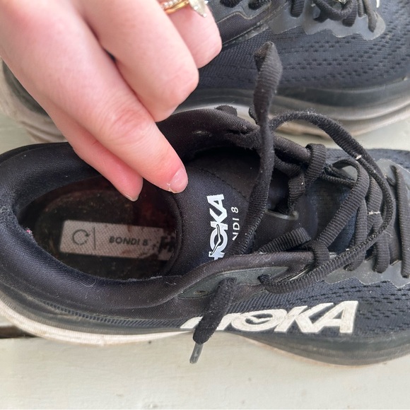☀️3/$25 Hoka Bondi 8 Black Sneakers 8.5 Women’s - Picture 4 of 7